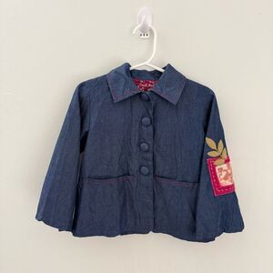 Meli Meli Toddler Kids Top Blouse Blazer Jacket 3T Embroidered Girls Navy Blue